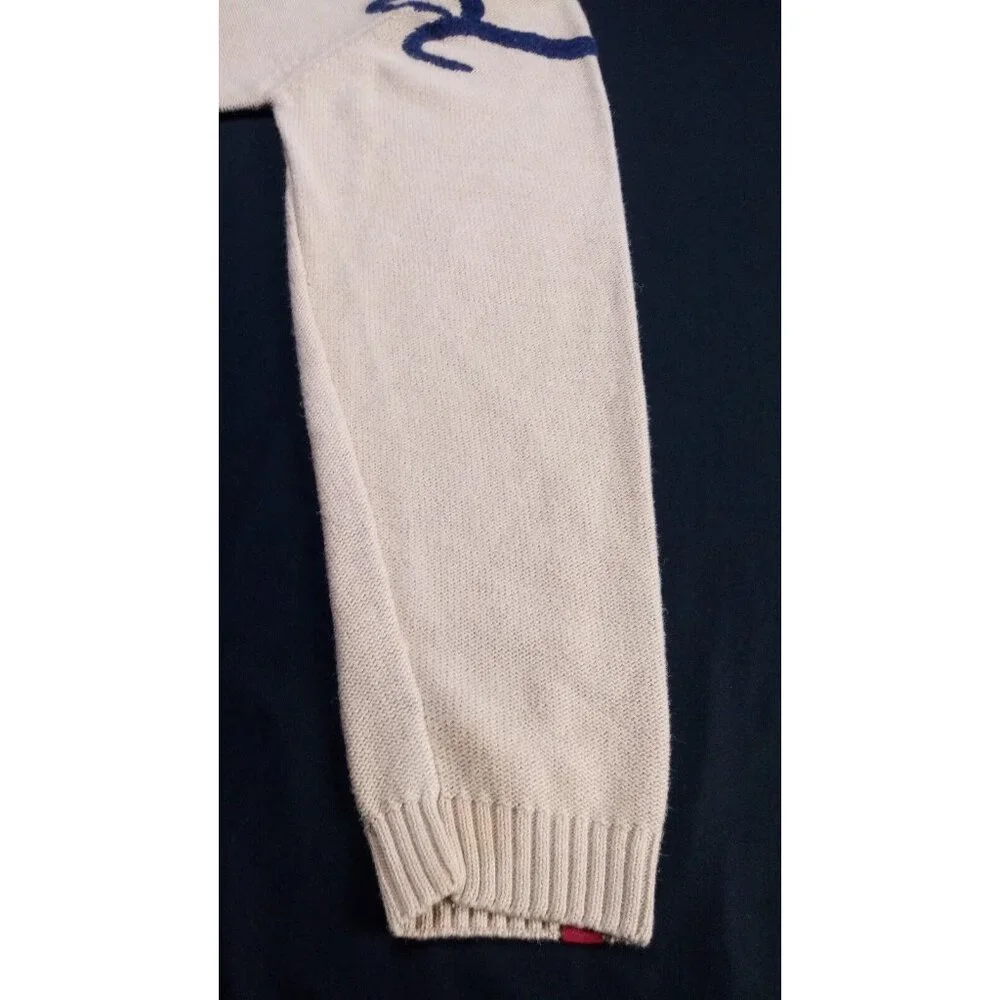 INDIGO RED Lux Industrial Linen Knit Sweater Shirt MEN XL Embroidered logo - Picture 10 of 12